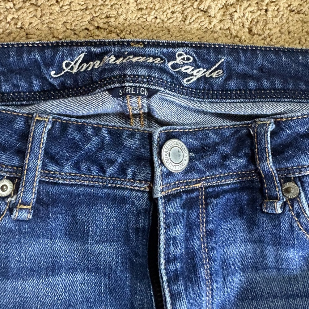 American Eagle Outfitters Slouchy‎ Skinny Distressed Blue Skinny Jeans - Picture 2 of 8